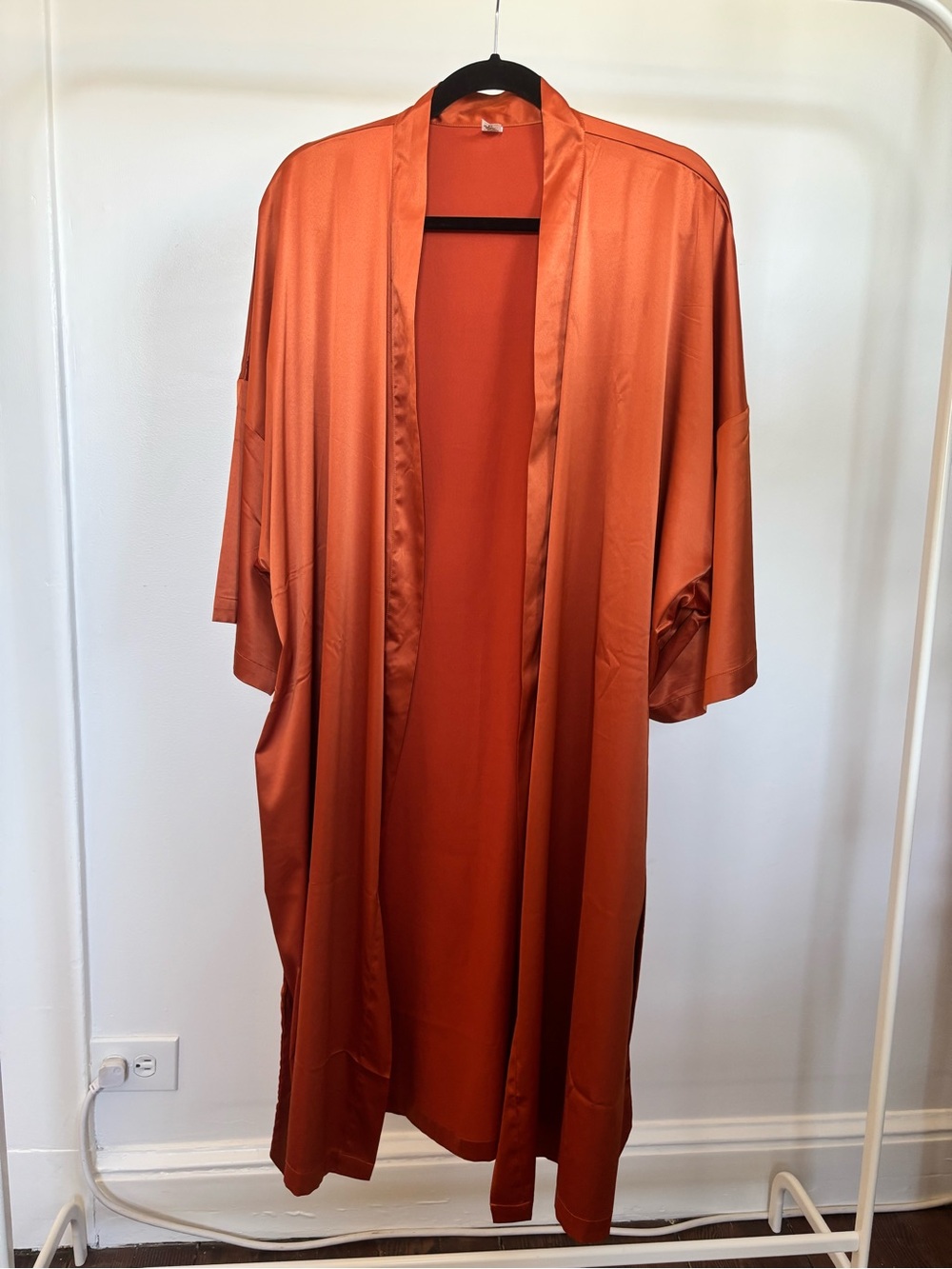 Parade Luxe Satin Long Robe - Burnt Orange size M